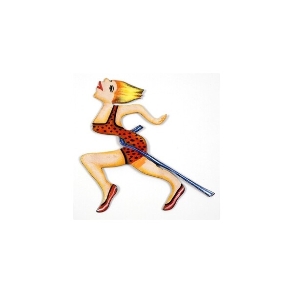 Loira Banhista Dos Anos 60 Para Decoração Metal 8 X 8 X 1 Cm