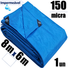 Lona Carreteiro Azul 150 Micra 8x6m - Construmarcas