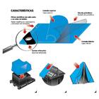 Lona Carreteiro Azul 6x4m 150 Micras 110g/m2 Com Ilhoses Metá