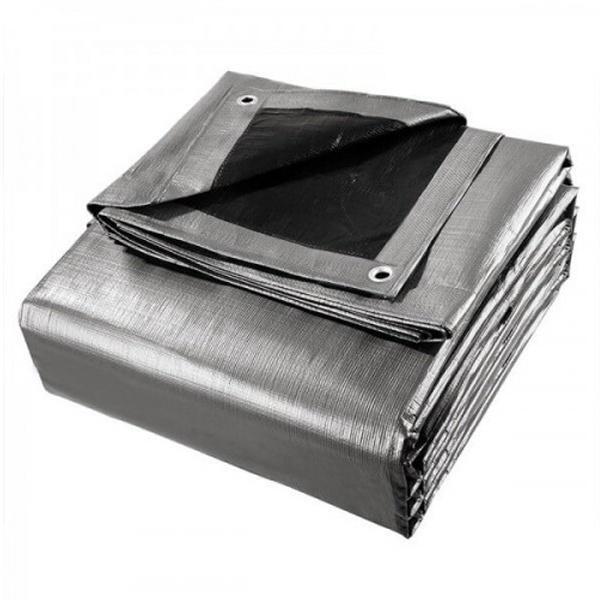 Lona Ck300 Blackout Prata X Preta 2x2 Metros Em Polietileno C