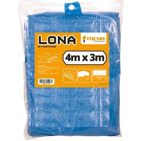 Lona De Polietileno Tocha 04 X 03m Azul