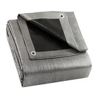 Lona Impermeável Com Ilhós Preta/prata 2,5x2,5m 310 Micras