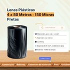 Lona Plástica Preta Grossa Para Obras 4x50 Mts 150 Micras