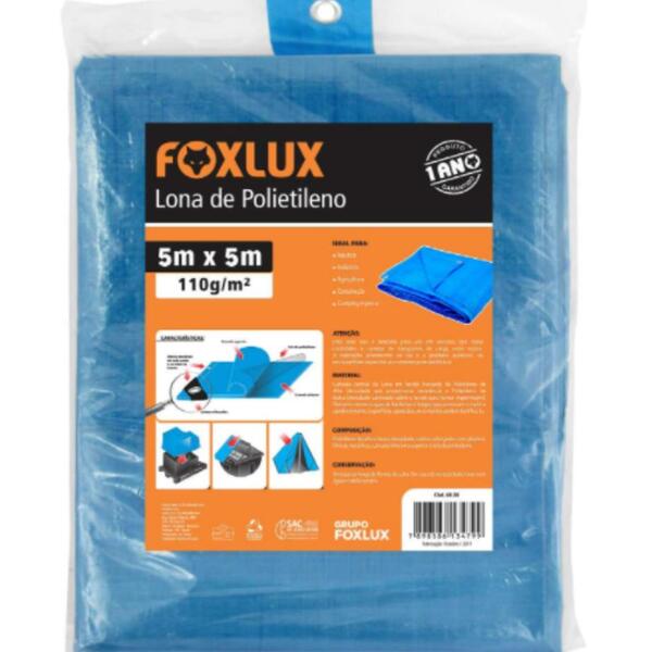 Lona Polietileno 5 M X 5 M Azul - Foxlux
