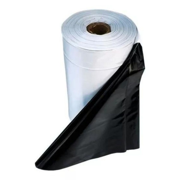 Lona Preta E Branca - 10x50 Metros - 150 Micras - 60 Kilos -