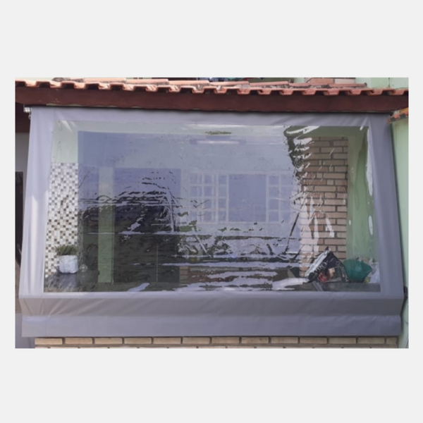 Lona Pronta Para Toldo Cortina 2m X 2,50m Cor Cinza *SOMENTE