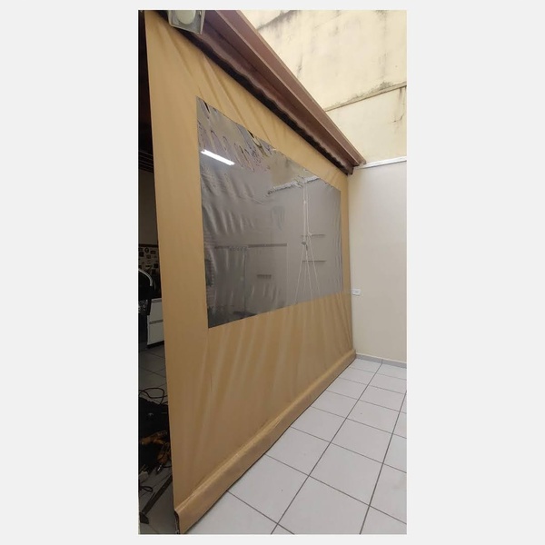 Lona Pronta Para Toldo Cortina 3,50m X 2,80m Cor Madeira *SOMENTE A ...