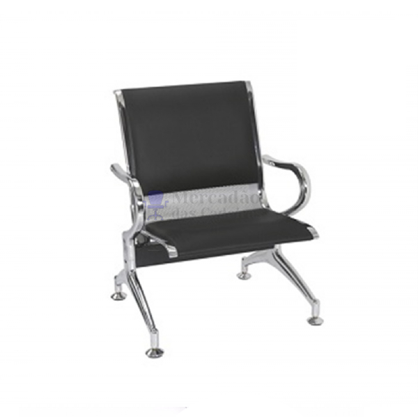 Longarina 1 Lugar Cromada Com Estofado Vinho (7825) B-203a -0