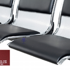 Longarina 3 Lugares Cromada Com Estofado Vinho (7825) B-203a