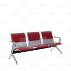 Longarina 3 Lugares Cromada Com Estofado Vinho (7825) B-203a