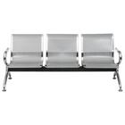 Longarina 3 Lugares Montreal Aço Cromado Com Braços Externos