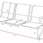 Longarina Aeroporto 3 Lugares Com Estofado Azul