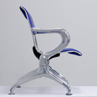 Longarina Aeroporto 3 Lugares Com Estofado Azul