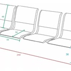 Longarina Aeroporto 4 Lugares Com Estofado Azul