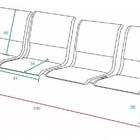 Longarina Aeroporto 4 Lugares Com Estofado Preto