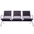 Longarina Cromada 3 Lugares Variação:cromada Com Estofado E B