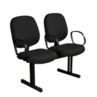 Longarina Diretor Lisa 02 Lugares   Cor Preta