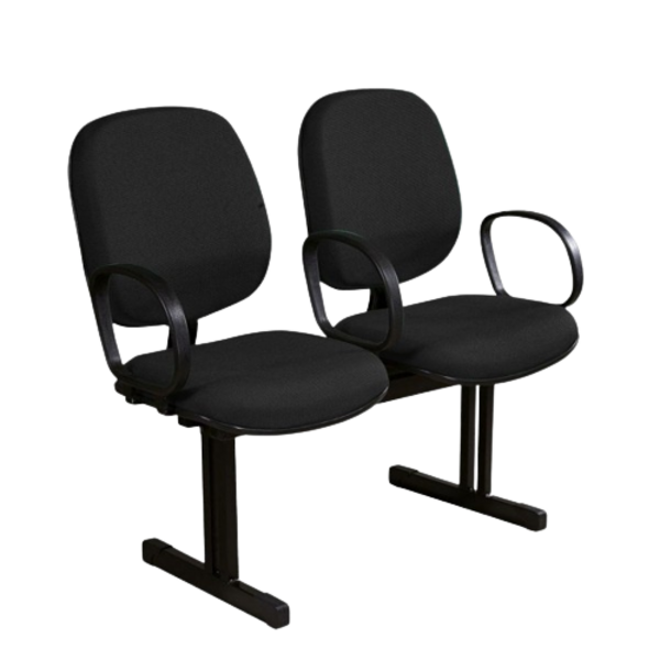 Longarina Diretor Lisa 02 Lugares   Cor Preta