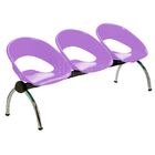 Longarina Happy 3 Lugares Base Cromada - Lilás