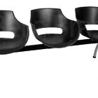 Longarina Kiss 3 Lugares Base Cromada - Preta