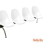 Longarina Zelda 4 Lugares Cromada - Branca