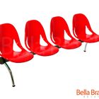 Longarina Zelda 4 Lugares Cromada - Vermelha