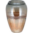 Lou Vaso Decorativo Enfeite 35x16x16cm Vidro Cinza Lustrado