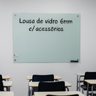 Lousa 100x90 Quadro Vidro 6mm branca Escolar Escrita Escrever