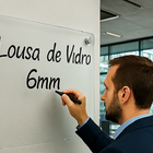 Lousa 80x60 Quadro Vidro branca 6mm Escolar Escrita Escrever