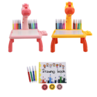 Lousa Mágica Mesinha Projetor Girafinha E Canetas Coloridas R