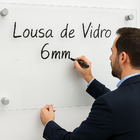 Lousa Quadro Vidro 6mm branca Escolar Escrita Escrever Branco