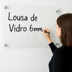 Lousa Quadro Vidro 6mm branca Escolar Escrita Escrever Branco