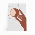 Lua Astros Mãos Arte Minimalista Quadro Canvas 100x70cm