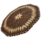 Lugar Americano De Madeira Redondo, Artesanal, Marrom Marfim