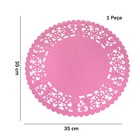 Lugar Americano De Natal Redondo Avulso 1un Rosa Claro 35cm -