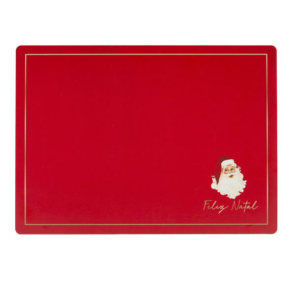 Lugar Americano Feliz Natal Vermelho e Branco 45x33cm