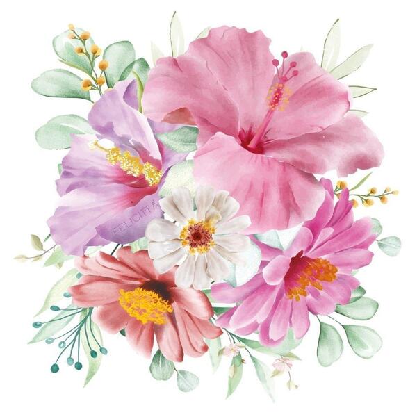 Lugar Americano Maria Inês Corte Flores Bouquet Aquerela