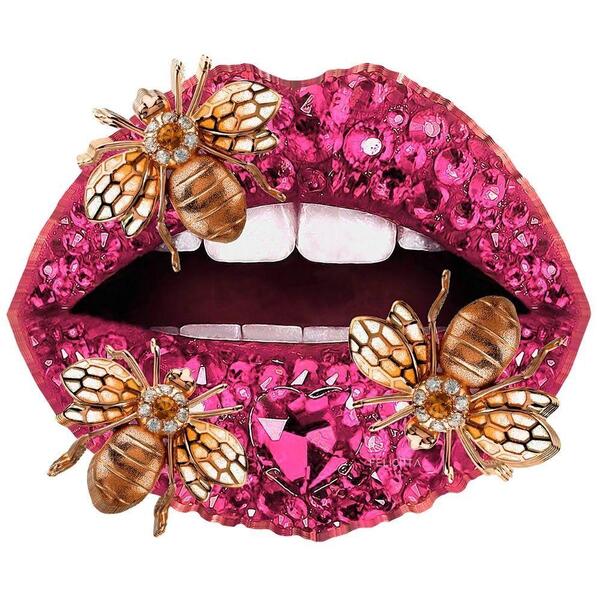 Lugar Americano Pink Lips - Corte E Sensação 3d - Boca Rosa