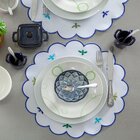 Lugar Americano Redondo Bordado Jolitex - Honey Azul