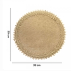 Lugar Americano Redondo De Natal Com Tecido Juta Bege 39 Cm -