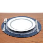 Lugar Americano Wolff De Poliéster Azul Branco 38cm