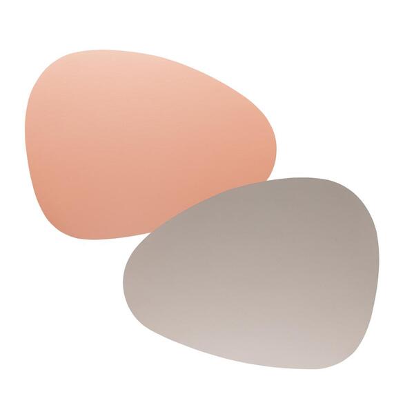 Lugar Americano Wolff De Pvc Rosa E Cinza Claro 43cm X 32cm