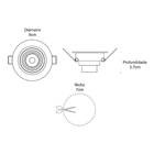 Lum Led Spot Direcionavel 5w 3000k Redonda Bivolt