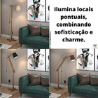 Luminária 1,6m Articulada Chão Pedestal Piso Abajur Madeira M