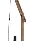 Luminária 1,6m Articulada Chão Pedestal Piso Abajur Madeira M