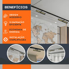 Luminária 20w Linear Difusa Pontual P/ Trilho Eletrificado Bi