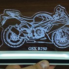 Luminária Abajur Base De Mesa Acrílica Led Moto Gsx R750 - Br