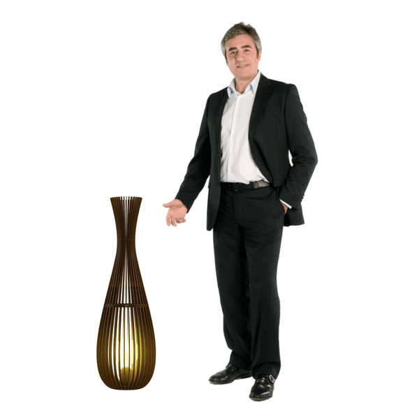 Luminária Abajur De Chão Capadócia Vas 90 Cm Marrom