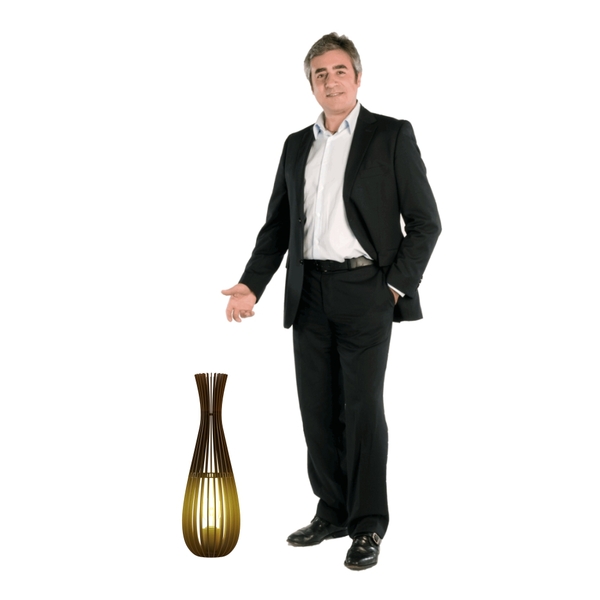 Luminária Abajur De Chão E Mesa Capadócia Vas 60 Cm Marrom