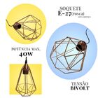 Luminária Abajur De Mesa Aço Cor Cobre 1 Luz 40w  E27